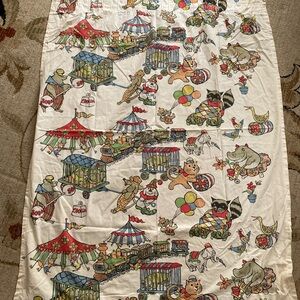 FOUR PANELS vintage circus Midcentury kids nursery curtains